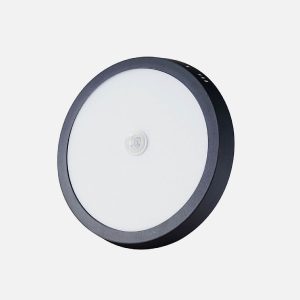 PANEL LED NEGRO CON SENSOR SOBREPUESTO REDONDO 18W