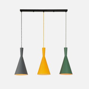 LAMPARA COLGANTE 3 COLORES PORTA E27*3