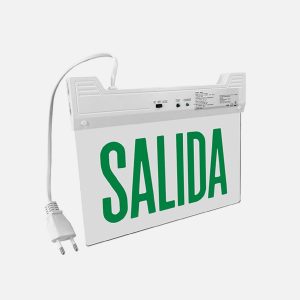 LUZ LED DE EMERGENCIA TRANSPARENTE CON LETRERO SALIDA