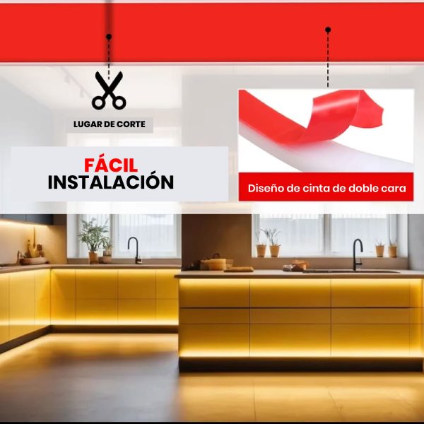 Cinta Led Cob 220 Ip65 Luz Azul 8000K - Imagen 6